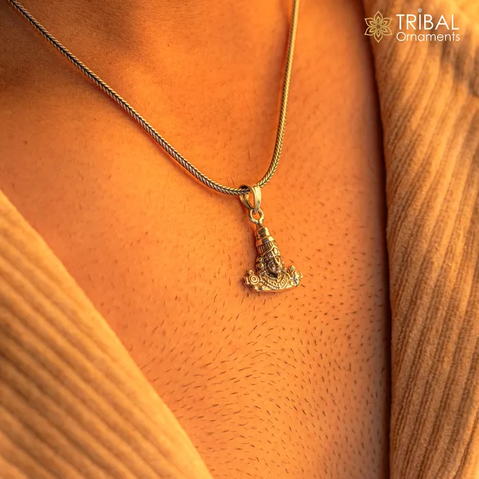 Necklaces TRIBAL ORNAMENTS 925 sterling silver vintage stylish Hindu idol tirupati balaji Pendant amazing design Krishna pendant gifting jewelry ssp1597