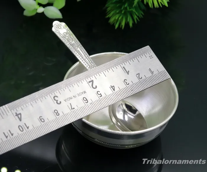 Necklaces TRIBAL ORNAMENTS 999 fine silver handmade small bowl for baby feeding bowl pure silver vessels silver utensils home and kitchen accessories India sv179