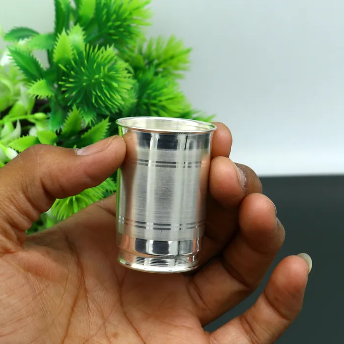 Necklaces TRIBAL ORNAMENTS 999 fine silver handmade watermilk Glass tumbler silver flask baby kids silver cup spoon utensils for stay healthy from bacteria sv155