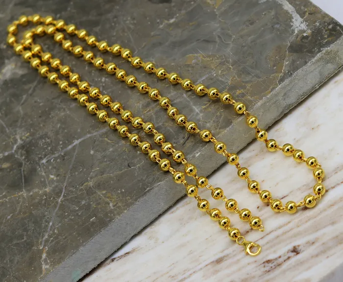 Necklaces TRIBAL ORNAMENTS Amazing sterling silver handmade gorgeous gold polished beaded necklace excellent customized gifting stylish chain unisex jewelry ch87 Necklaces TRIBAL ORNAMENTS Amazing sterling silver handmade gorgeous gold polished beaded necklace excellent customized gifting stylish chain unisex jewelry ch87