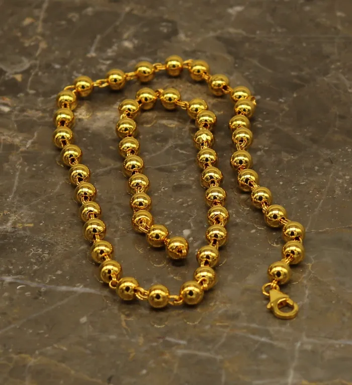 Necklaces TRIBAL ORNAMENTS Amazing sterling silver handmade gorgeous gold polished beaded necklace excellent customized gifting stylish chain unisex jewelry ch87 Necklaces TRIBAL ORNAMENTS Amazing sterling silver handmade gorgeous gold polished beaded necklace excellent customized gifting stylish chain unisex jewelry ch87