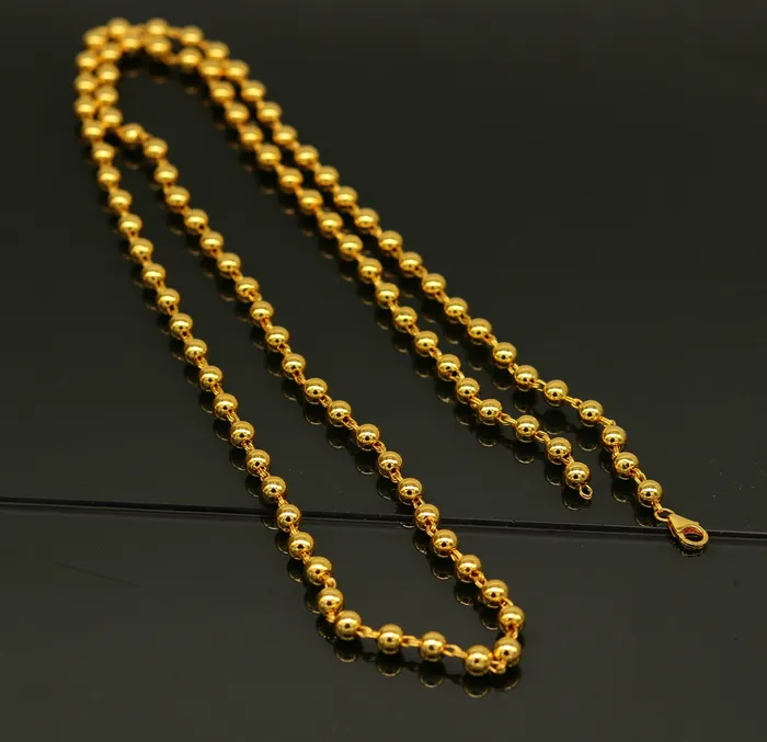 Necklaces TRIBAL ORNAMENTS Amazing sterling silver handmade gorgeous gold polished beaded necklace excellent customized gifting stylish chain unisex jewelry ch87 Necklaces TRIBAL ORNAMENTS Amazing sterling silver handmade gorgeous gold polished beaded necklace excellent customized gifting stylish chain unisex jewelry ch87
