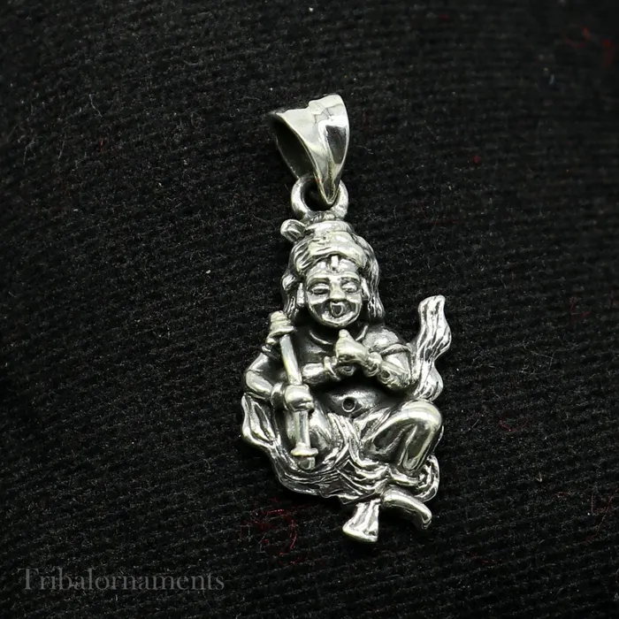 Necklaces TRIBAL ORNAMENTS Divine lord kartikya blessing pendant excellent vintage designer 925 sterling silver handmade jewelry from indiassp973