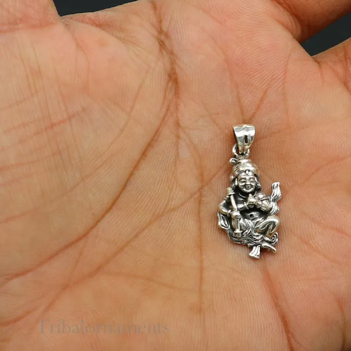 Necklaces TRIBAL ORNAMENTS Divine lord kartikya blessing pendant excellent vintage designer 925 sterling silver handmade jewelry from indiassp973