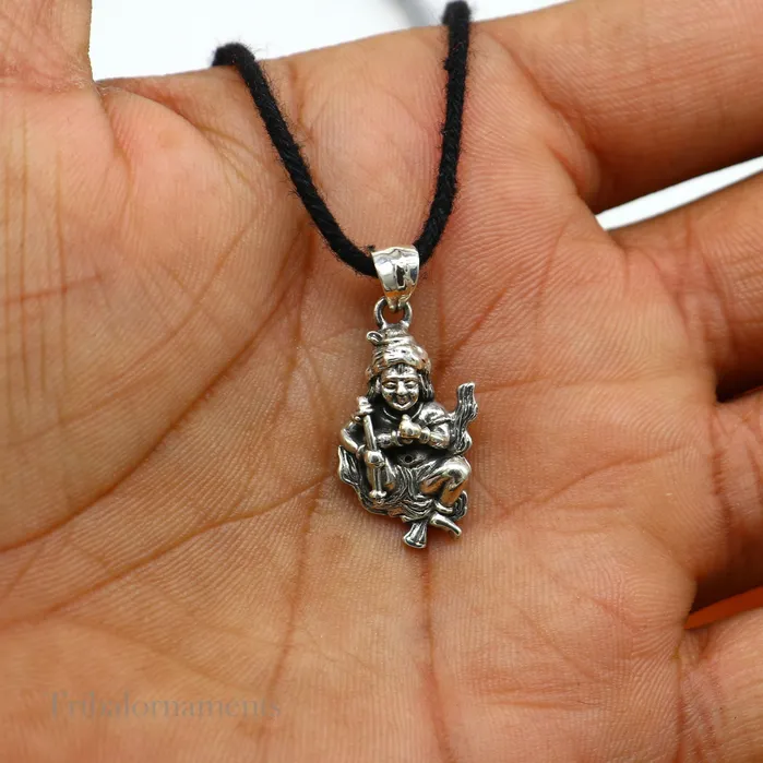 Necklaces TRIBAL ORNAMENTS Divine lord kartikya blessing pendant excellent vintage designer 925 sterling silver handmade jewelry from indiassp973