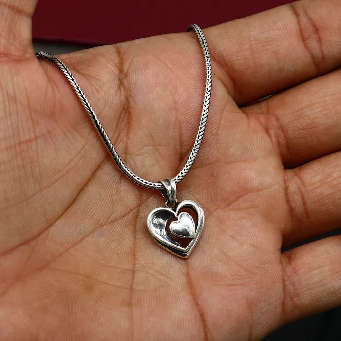 Necklaces TRIBAL ORNAMENTS Exclusive design solid 925 sterling silver heart pendant excellent unique design stylish unisex personalized gift pendant jewelry ssp1433