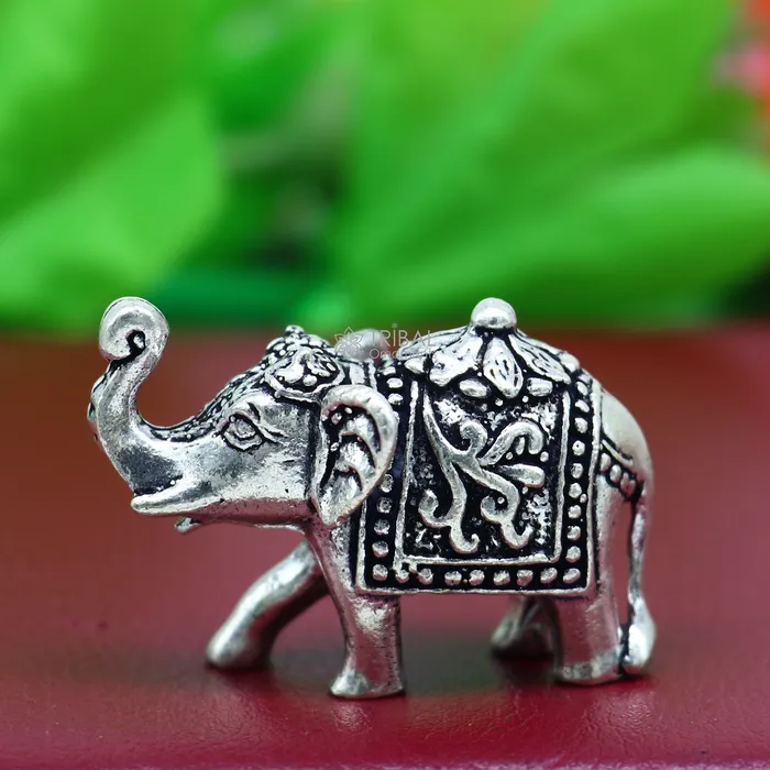 Necklaces TRIBAL ORNAMENTS Fully solid 925 Sterling silver Kandrai work Nakshi design Elephant statue puja article figurine for wealth and prosperity art605 Necklaces TRIBAL ORNAMENTS Fully solid 925 Sterling silver Kandrai work Nakshi design Elephant statue puja article figurine for wealth and prosperity art605