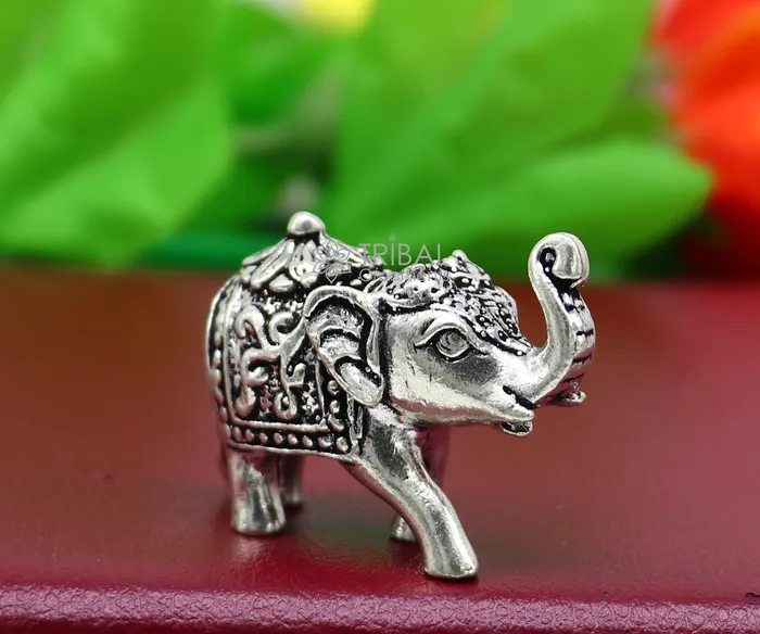 Necklaces TRIBAL ORNAMENTS Fully solid 925 Sterling silver Kandrai work Nakshi design Elephant statue puja article figurine for wealth and prosperity art605 Necklaces TRIBAL ORNAMENTS Fully solid 925 Sterling silver Kandrai work Nakshi design Elephant statue puja article figurine for wealth and prosperity art605