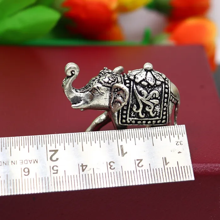 Necklaces TRIBAL ORNAMENTS Fully solid 925 Sterling silver Kandrai work Nakshi design Elephant statue puja article figurine for wealth and prosperity art605 Necklaces TRIBAL ORNAMENTS Fully solid 925 Sterling silver Kandrai work Nakshi design Elephant statue puja article figurine for wealth and prosperity art605