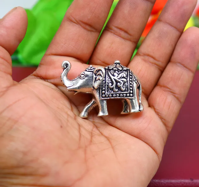 Necklaces TRIBAL ORNAMENTS Fully solid 925 Sterling silver Kandrai work Nakshi design Elephant statue puja article figurine for wealth and prosperity art605 Necklaces TRIBAL ORNAMENTS Fully solid 925 Sterling silver Kandrai work Nakshi design Elephant statue puja article figurine for wealth and prosperity art605
