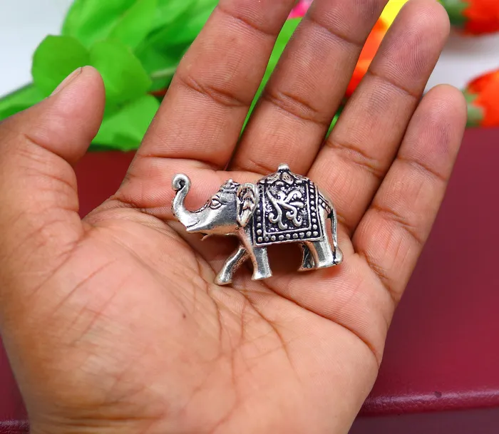 Necklaces TRIBAL ORNAMENTS Fully solid 925 Sterling silver Kandrai work Nakshi design Elephant statue puja article figurine for wealth and prosperity art605 Necklaces TRIBAL ORNAMENTS Fully solid 925 Sterling silver Kandrai work Nakshi design Elephant statue puja article figurine for wealth and prosperity art605