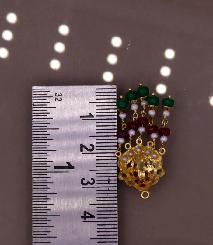Necklaces TRIBAL ORNAMENTS Handmade genuine 22kt yellow gold handmade gorgeous necklace set with fabulous color beads wedding tribal rajput punjabijewelry india