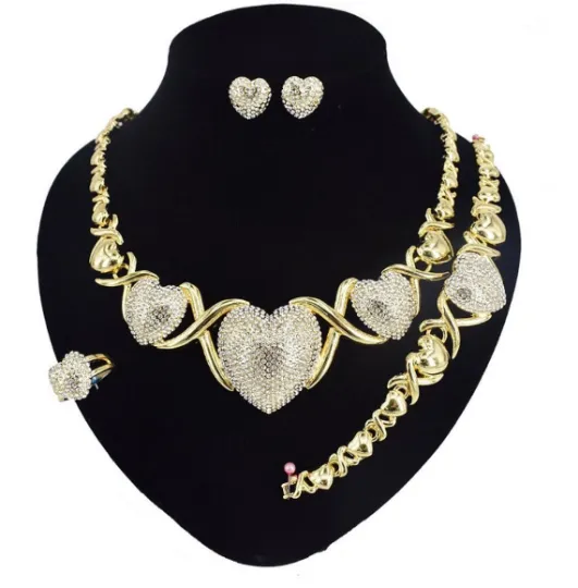 Necklaces Triple Heart Necklace Set Jewelvers