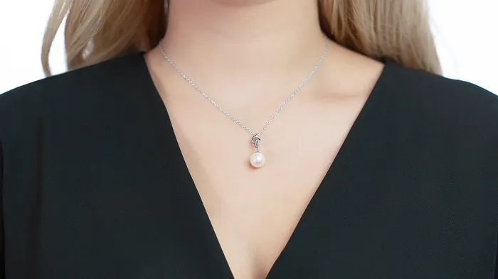 Necklaces White South Sea Pearl Diamond Aria Pendant spt Necklaces White South Sea Pearl Diamond Aria Pendant spt