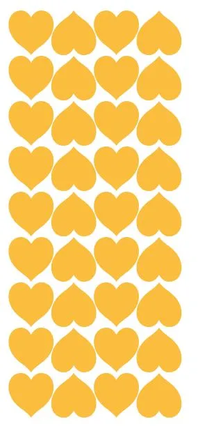 Necklaces Winter Park Products Golden Yellow Heart Stickers 1 DC20019