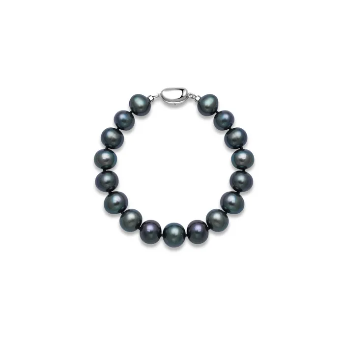 Pearly Lustre Bracelets Elegant Freshwater Black Pearl Bracelet WB00195