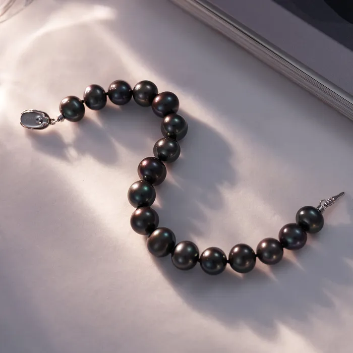 Pearly Lustre Bracelets Elegant Freshwater Black Pearl Bracelet WB00195