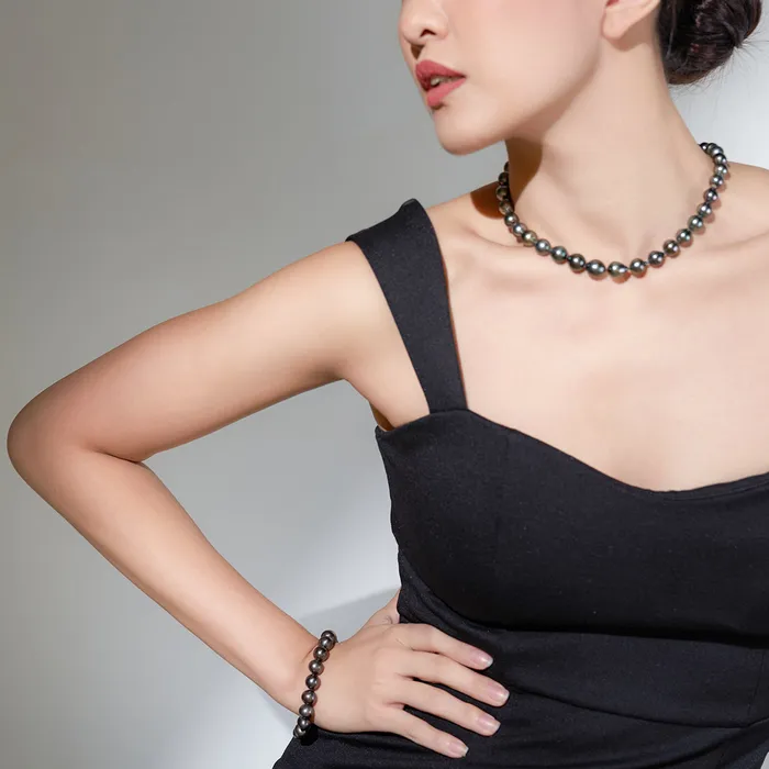 Pearly Lustre Bracelets Elegant Freshwater Black Pearl Bracelet WB00195