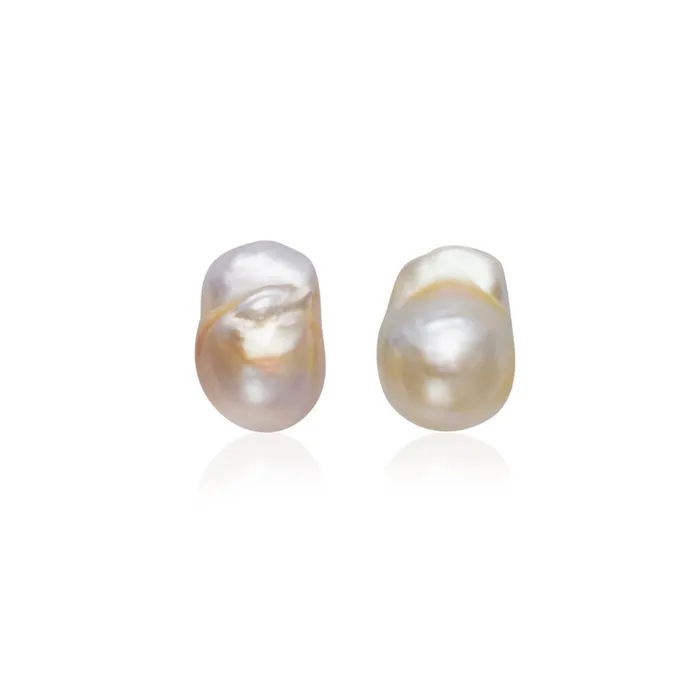 Pearly Lustre Earrings 18K Saltwater Baroque Pearl Earrings KE00141