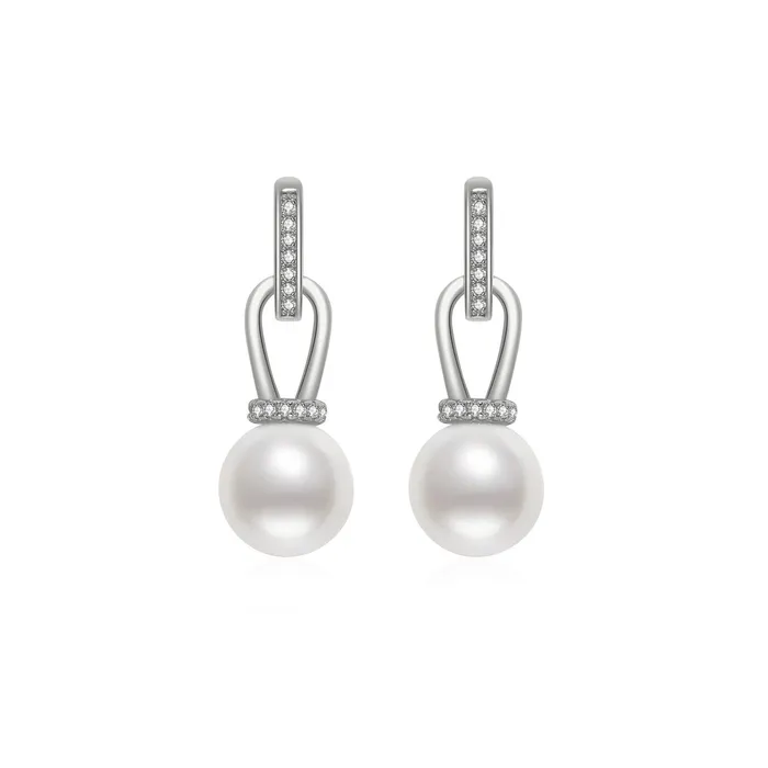 Pearly Lustre Earrings Elegant Freshwater Pearl Earrings WE00498