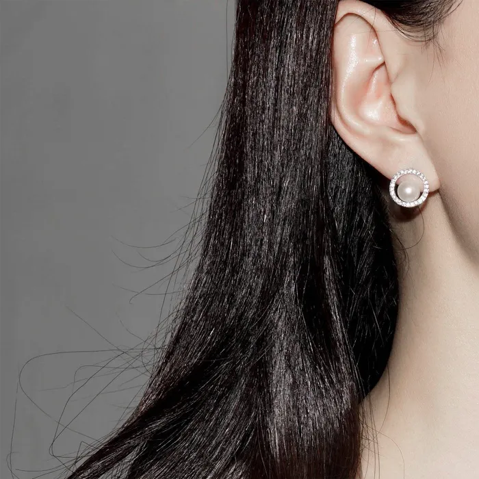 Pearly Lustre Earrings Elegant Freshwater Pearl Set WS00051