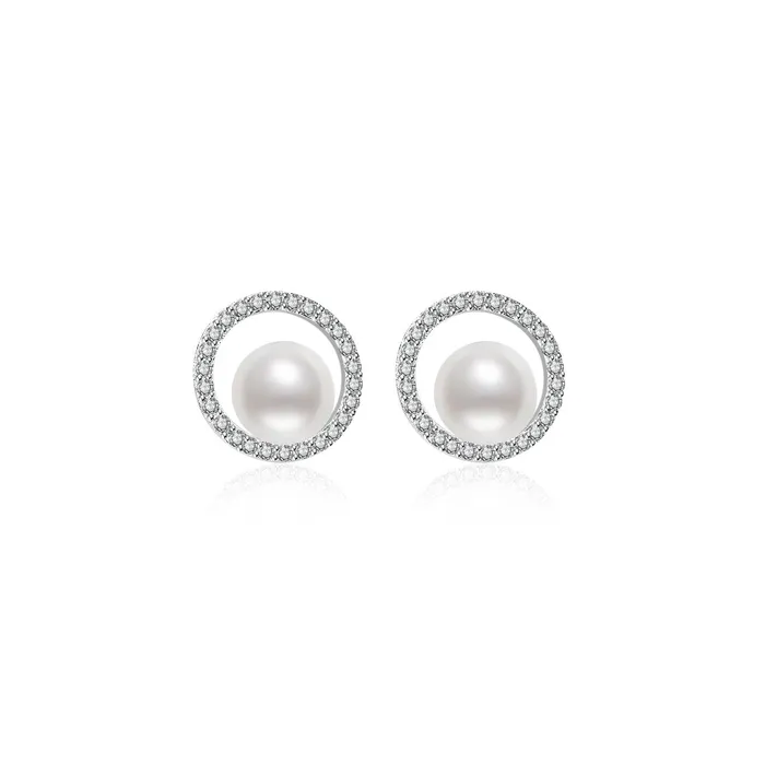 Pearly Lustre Earrings Elegant Freshwater Pearl Set WS00051