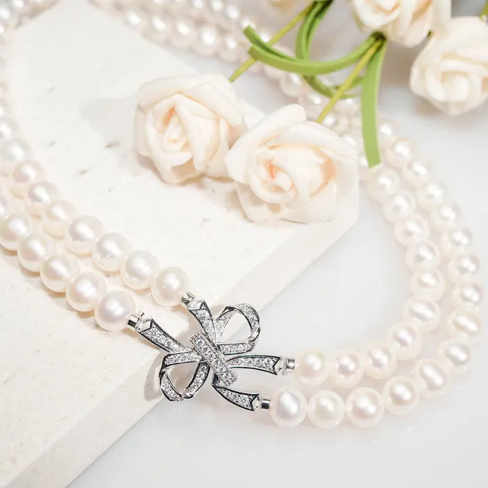 Pearly Lustre Earrings Elegant Freshwater Pearl Set WS00066