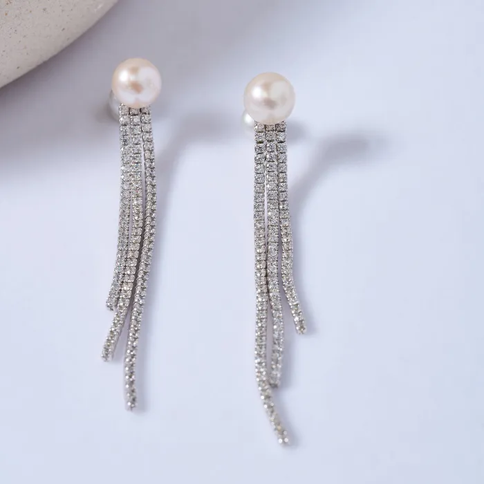 Pearly Lustre Earrings Top Grade Freshwater Pearl Earring WE00733 CELESTE