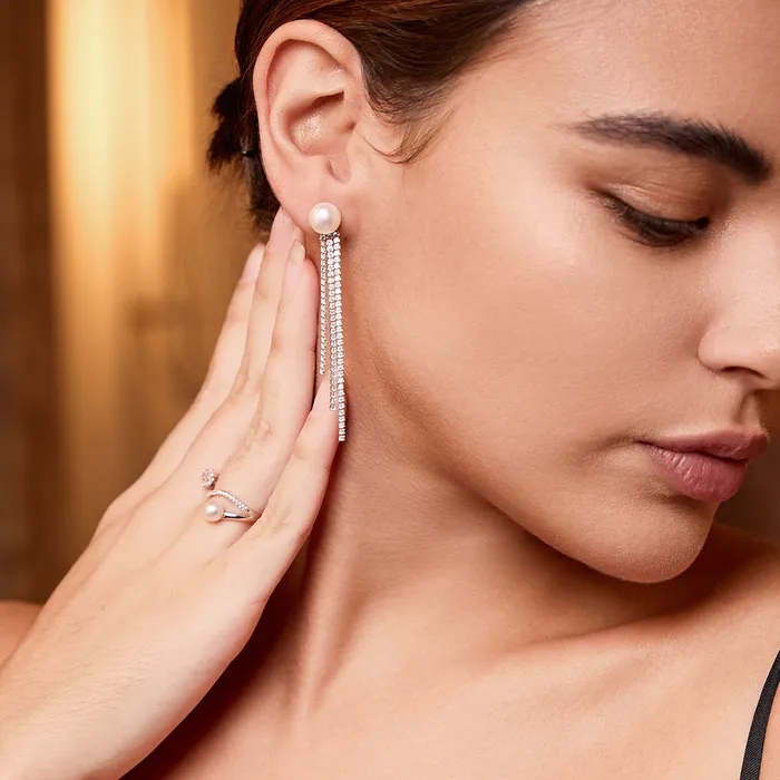Pearly Lustre Earrings Top Grade Freshwater Pearl Earring WE00733 CELESTE