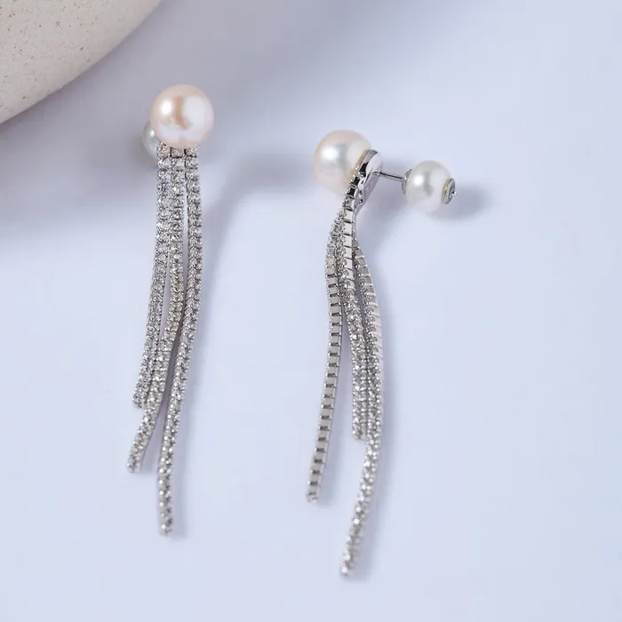 Pearly Lustre Earrings Top Grade Freshwater Pearl Earring WE00733 CELESTE