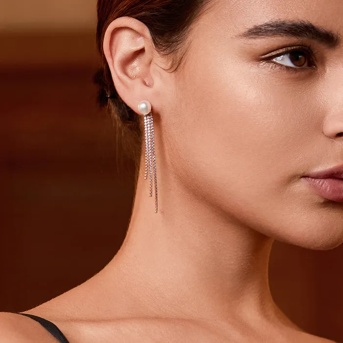 Pearly Lustre Earrings Top Grade Freshwater Pearl Earring WE00734 CELESTE
