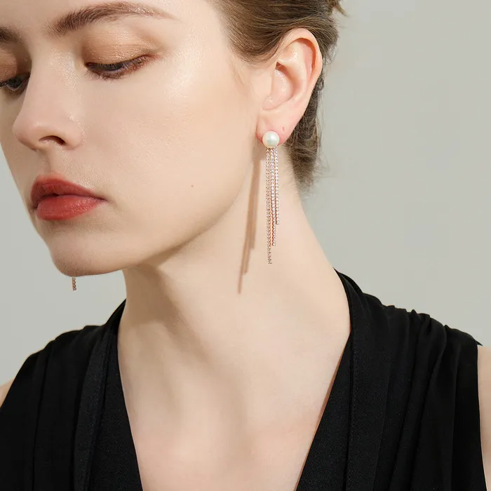Pearly Lustre Earrings Top Grade Freshwater Pearl Earring WE00734 CELESTE