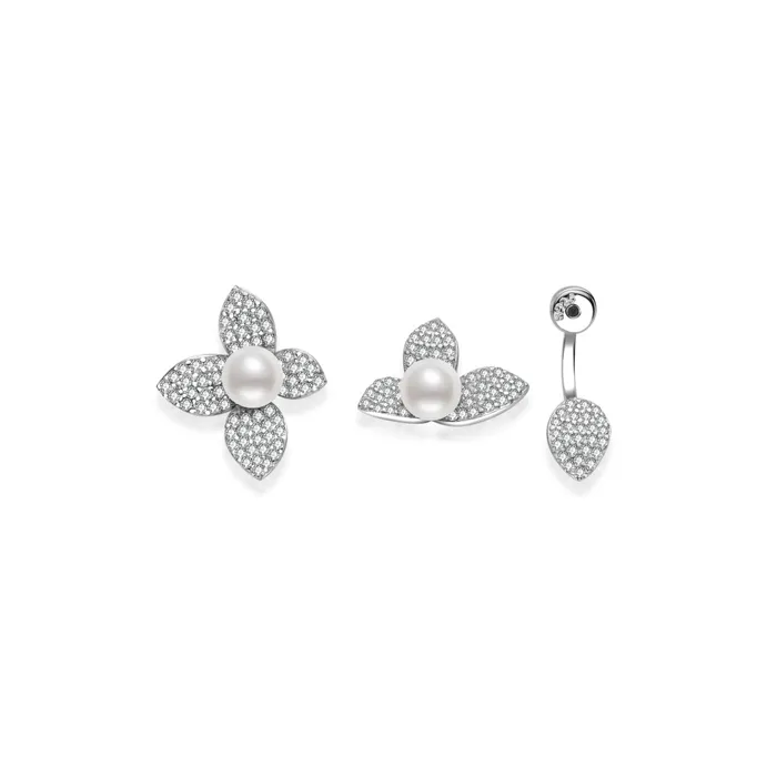 Pearly Lustre Earrings Top Grade Freshwater Pearl Earrings WE00857 ORCHID