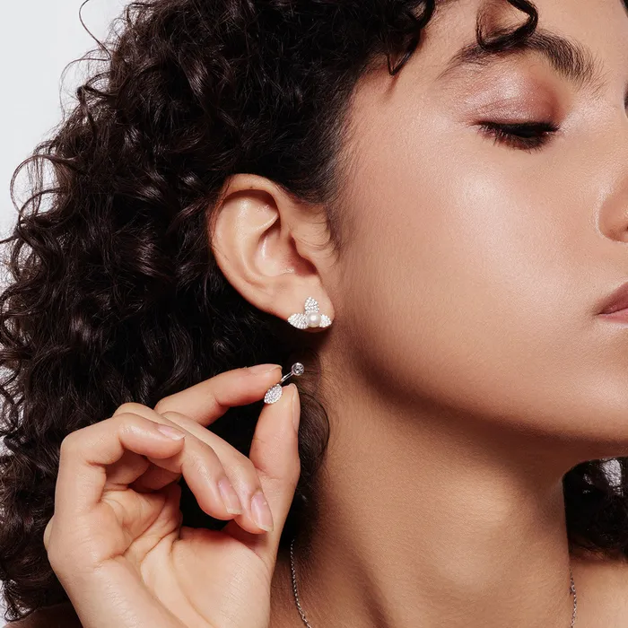 Pearly Lustre Earrings Top Grade Freshwater Pearl Earrings WE00857 ORCHID