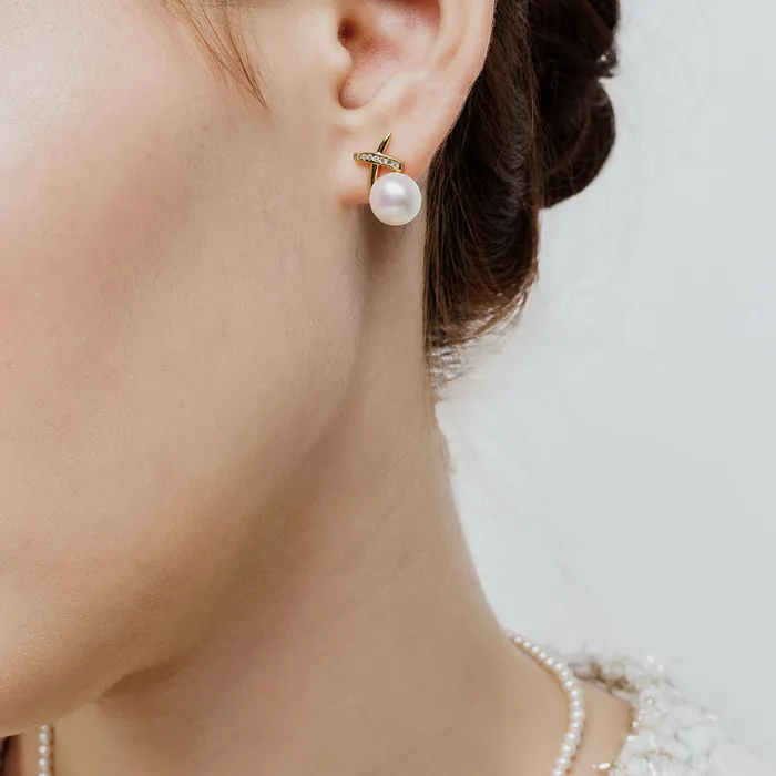 Pearly Lustre Earrings Top Grade Freshwater Pearl Set WS00126 X Collection