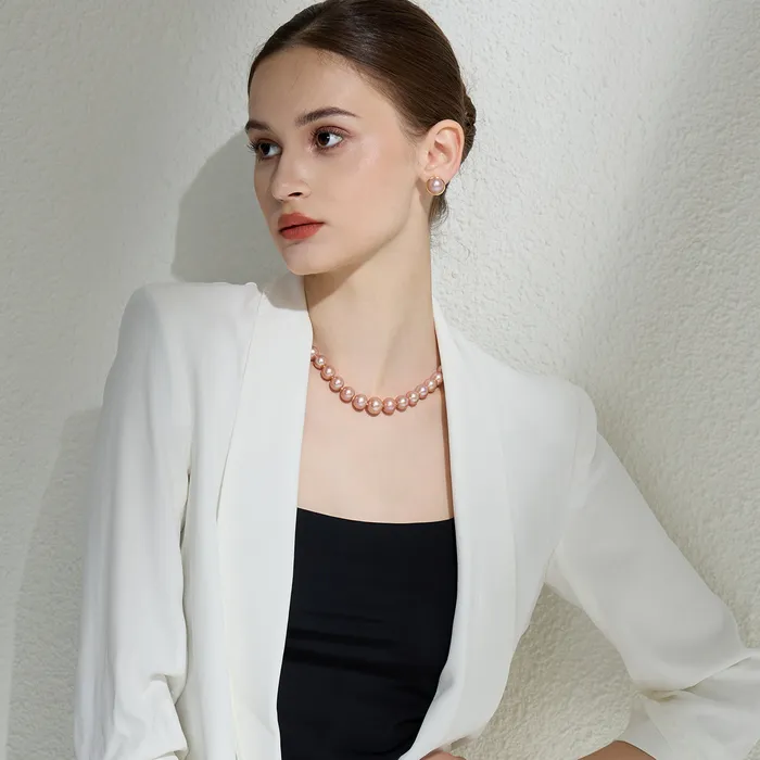 Pearly Lustre Elegant Pink Freshwater Pearl Necklace WN00195 Necklaces