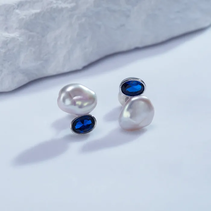 Pearly Lustre Keshi Freshwater Pearl Earrings WE00703 Earrings