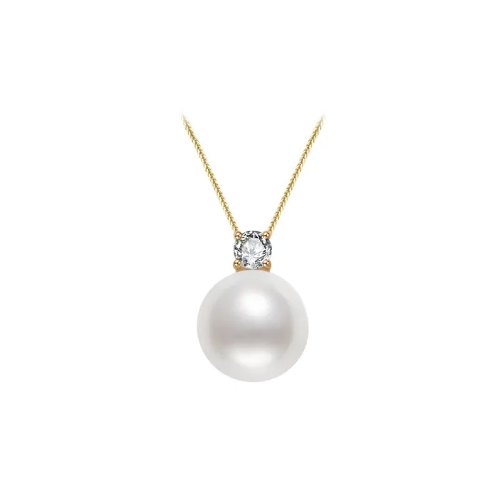 Pearly Lustre Necklaces 18K Solid Gold Edison Pearl Necklace KN00041