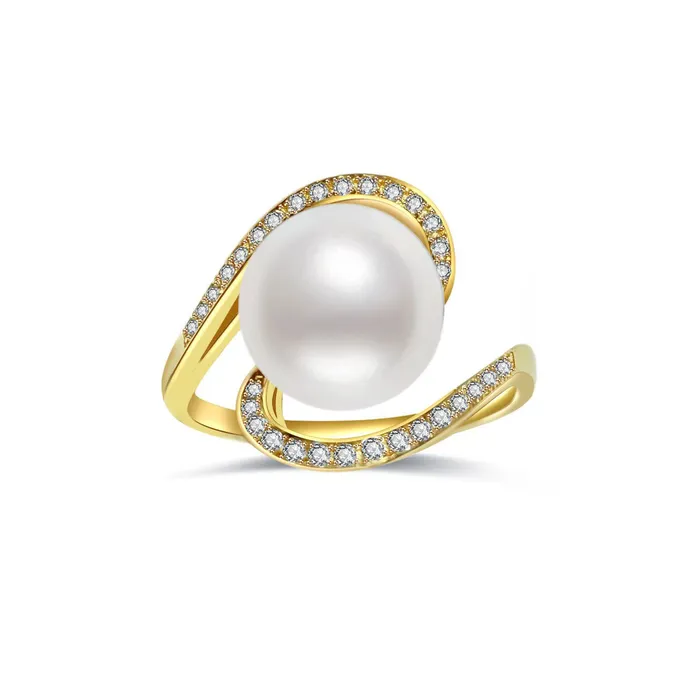 Pearly Lustre Rings Elegant Freshwater Pearl Ring WR00073