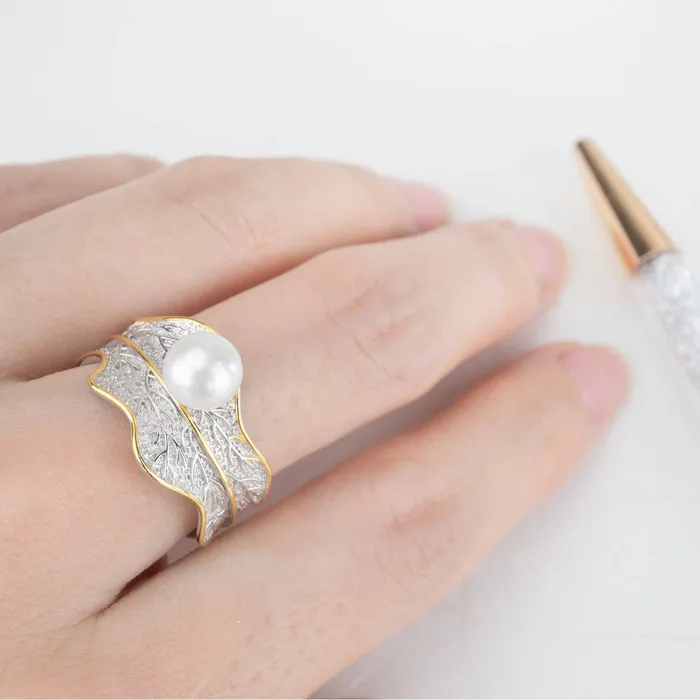 Pearly Lustre Rings Top Grade Freshwater Pearl Ring WR00068