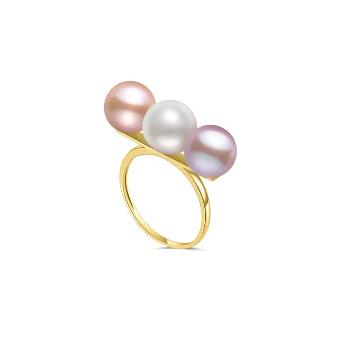 Pearly Lustre Rings Top Grade Multicolor Freshwater Pearl Ring WR00270 HARMONY Pearly Lustre Rings Top Grade Multicolor Freshwater Pearl Ring WR00270 HARMONY