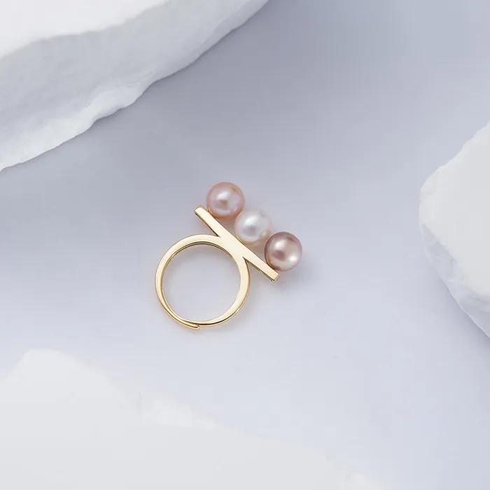 Pearly Lustre Rings Top Grade Multicolor Freshwater Pearl Ring WR00270 HARMONY