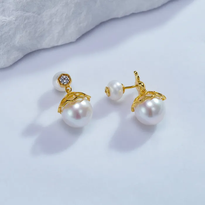 Pearly Lustre Top Grade Edison Pearl Earrings WE00653 Beelieve Earrings