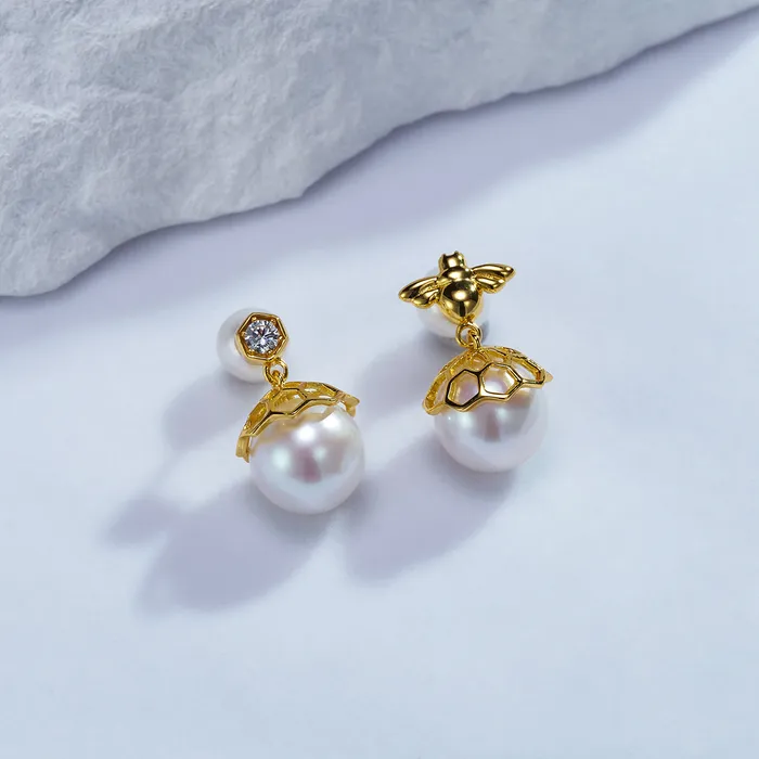 Pearly Lustre Top Grade Edison Pearl Earrings WE00653 Beelieve Earrings