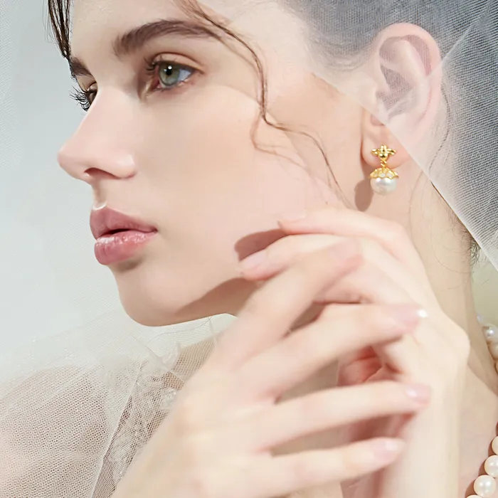 Pearly Lustre Top Grade Edison Pearl Earrings WE00653 Beelieve Earrings