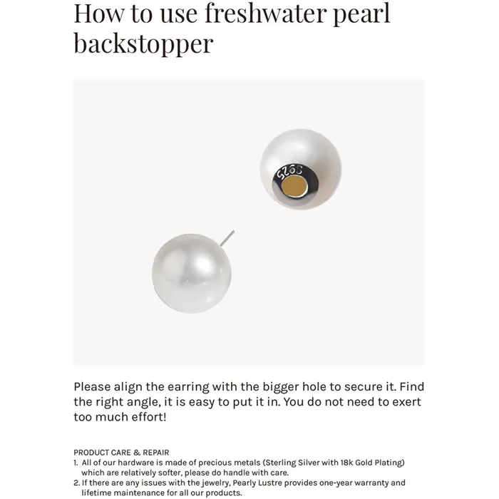 Pearly Lustre Top Grade Edison Pearl Earrings WE00653 Beelieve Earrings