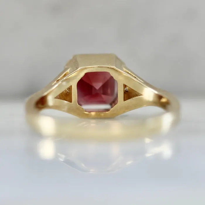 Poison Apple Asscher Cut Red Tourmaline Ring Mason Grace Rings