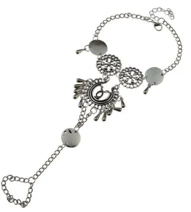 POLLY Bracelets B362 Silver Tassel Design Ankle Bracelet