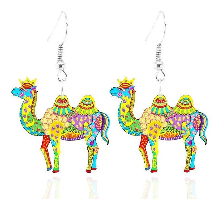 polly Earrings E923 Colorful Acrylic Camel Earrings