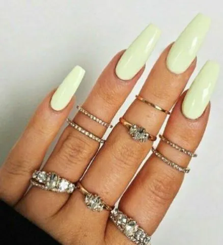 POLLY Earrings NS357 Extra Long Nails Coffin Press On 22 Pieces